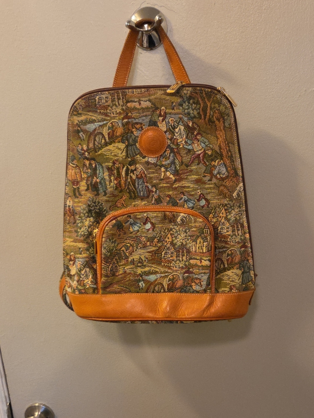 Vintage Gobelins Art tapestry backpack